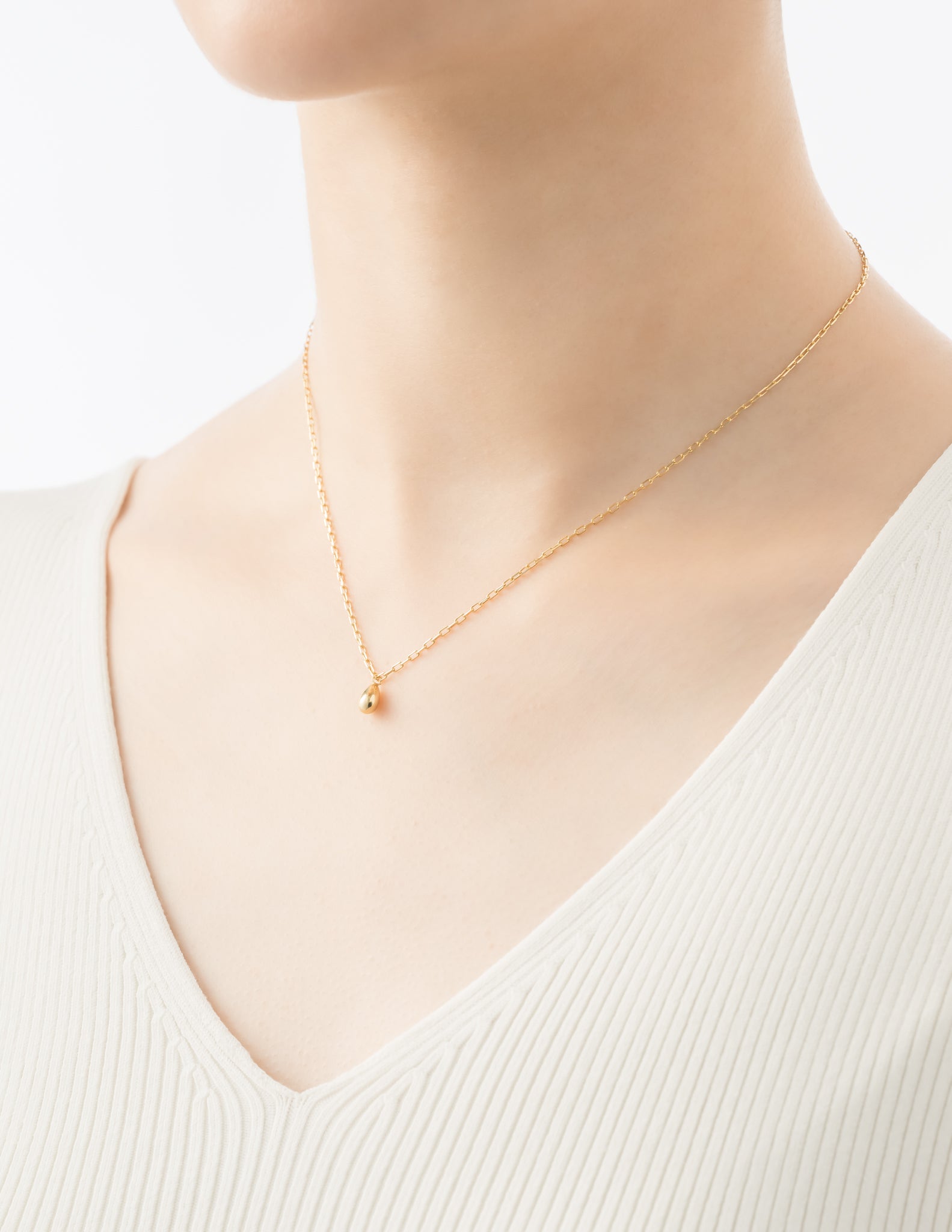 光の雫 ネックレス 40cm (ゴールドカラー)【SV925】