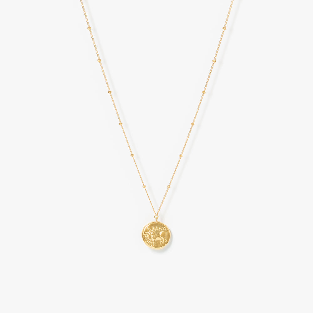 Ancient Memories ネックレス Horse スタッドチェーン47cm(ゴールドカラー)【SV925】