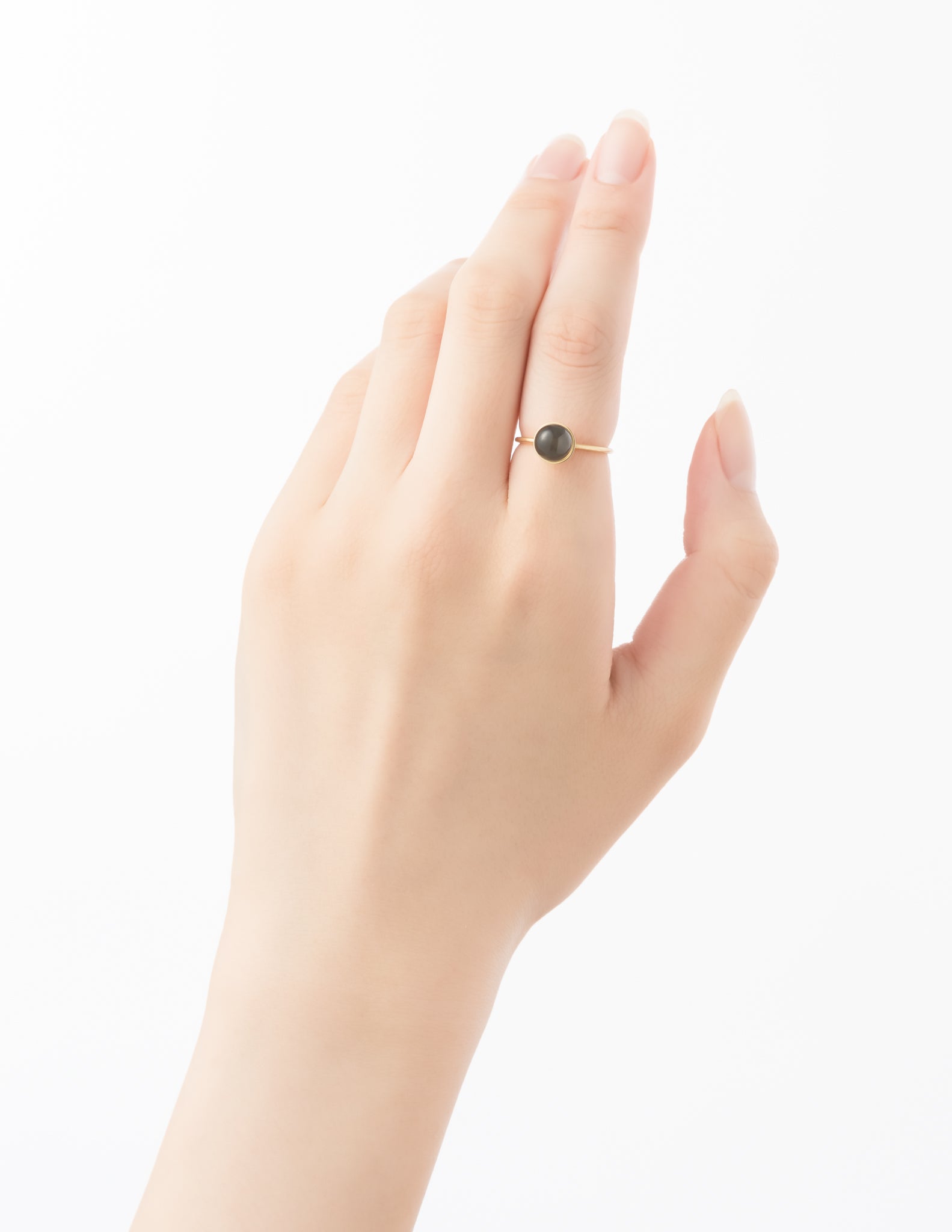 Moon Tears リング <br>グレームーンストーン【K18YG】