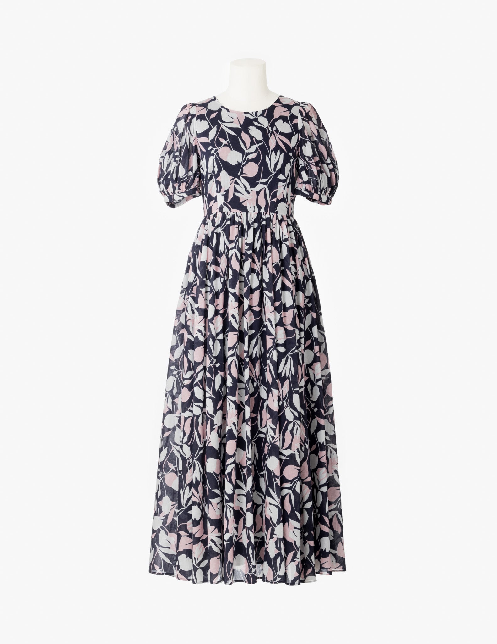 【予約】<br>夏のレディのドレス (パプスリーブ) <br>Floating Leaves/Navy