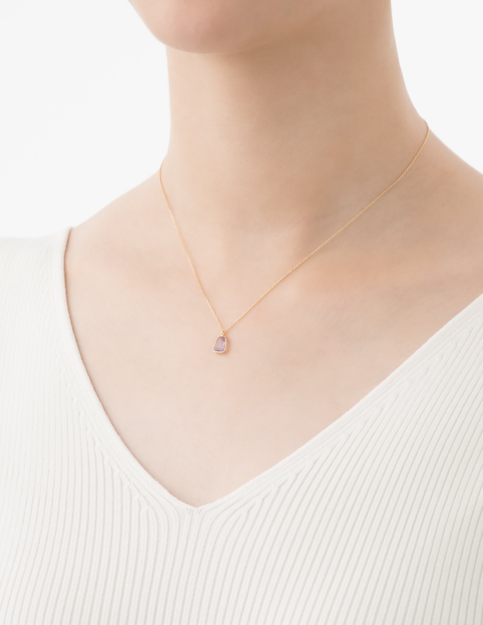 マリハ Organic Gems ネックレス SS 40cm アメシスト K18YG 天然石ジュエリー