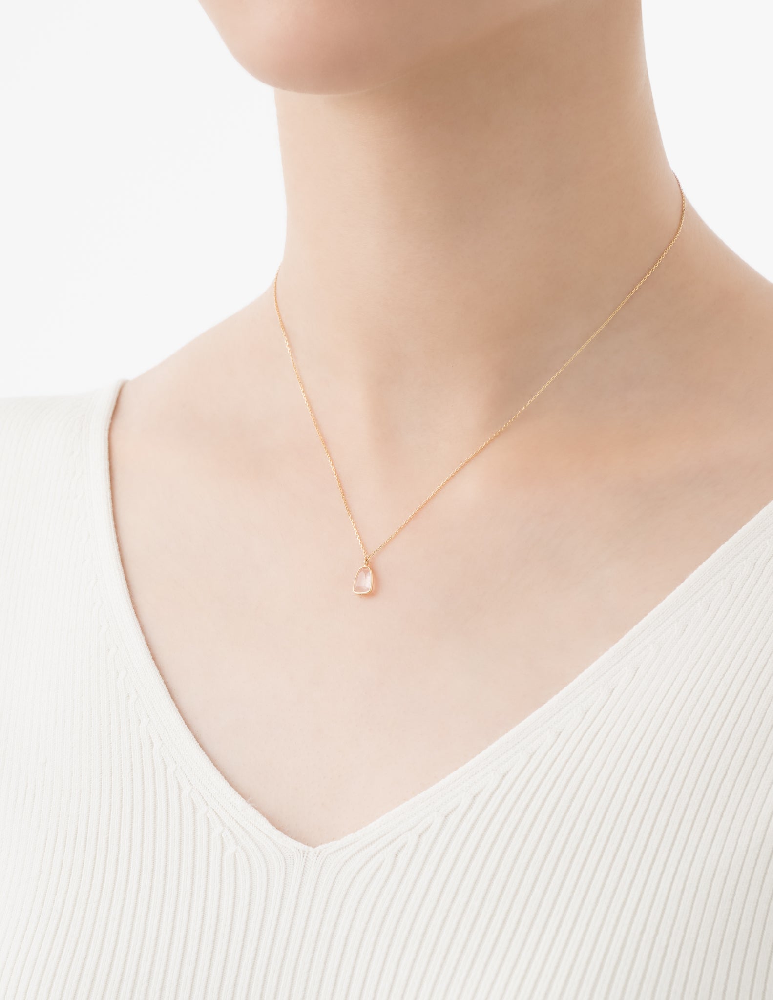 マリハ Organic Gems ネックレス SS 40cm ローズクォーツ K18YG 天然石ジュエリー