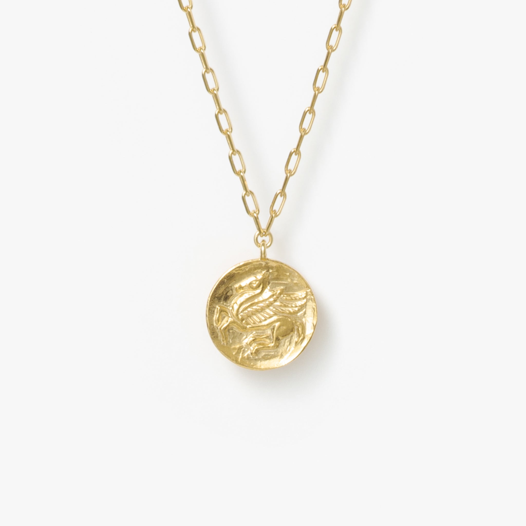 Ancient Memories ネックレス Pegasus レクタングルチェーン45cm (ゴールドカラー)【SV925】