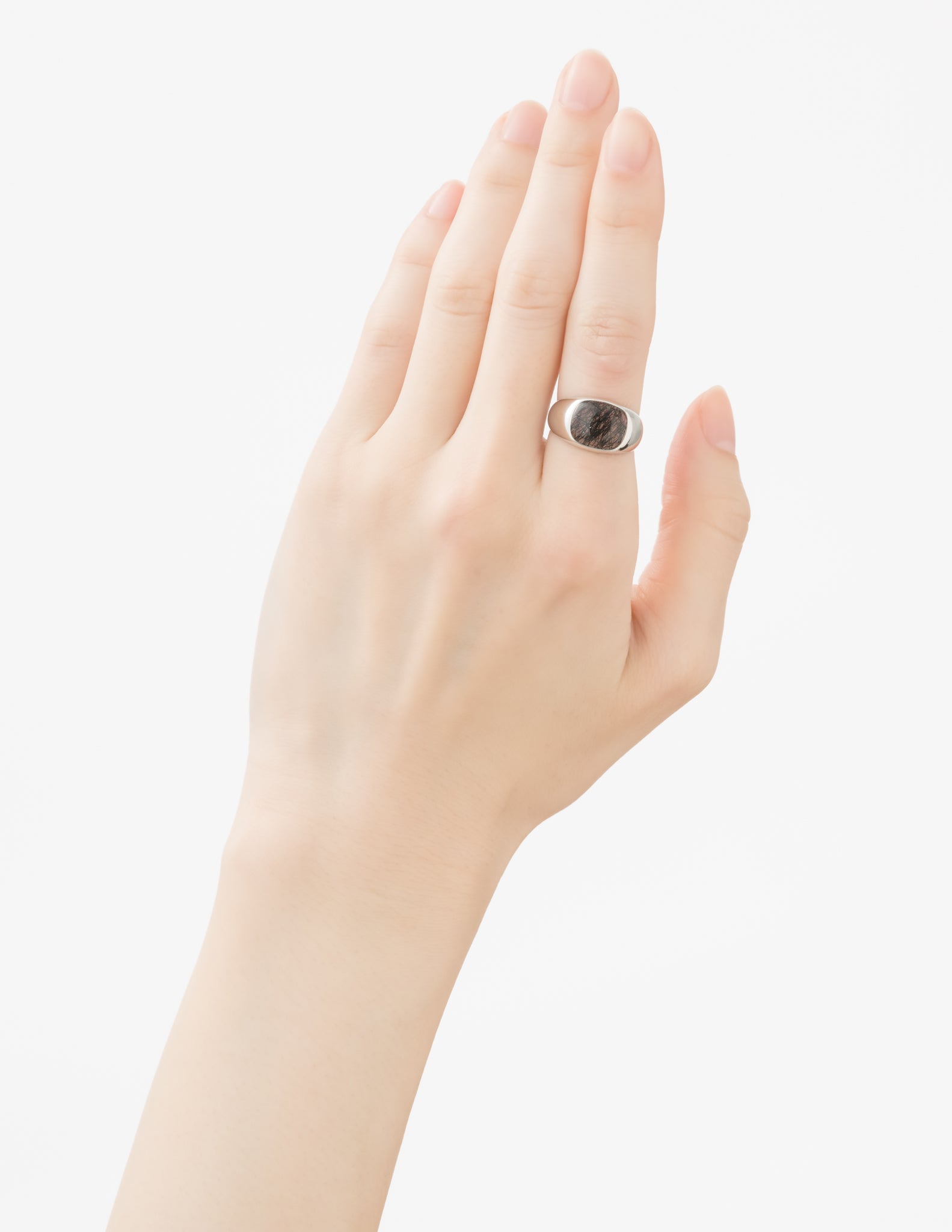 Signature Collection リング スクエア S ブラックルチルクォーツ【SV925】