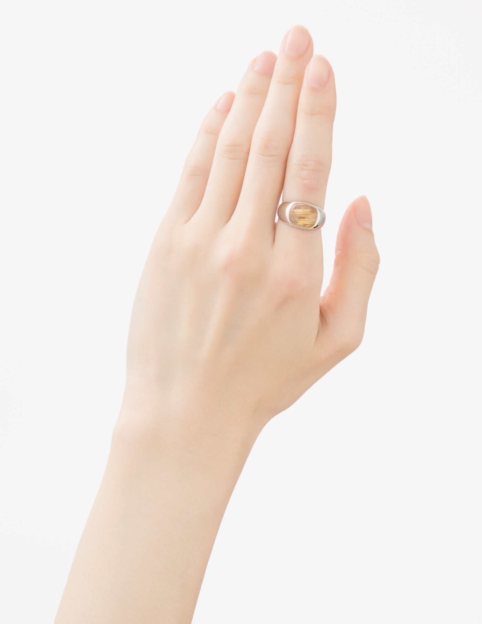 Signature Collection リング スクエア S ゴールドルチルクォーツ【SV925】