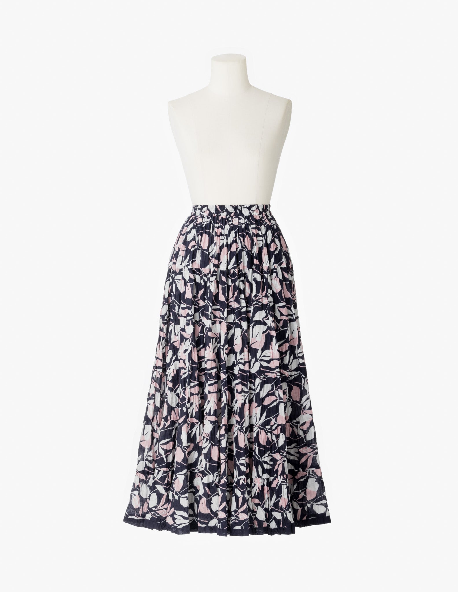 【予約】<br>草原の虹のスカート <br>Floating Leaves/Navy