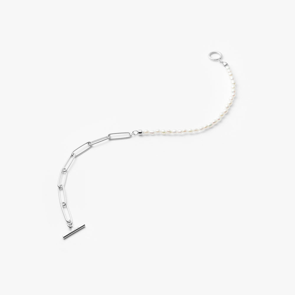 マリハ ブレスレット 月の夢 オーバルパール クリップチェーン