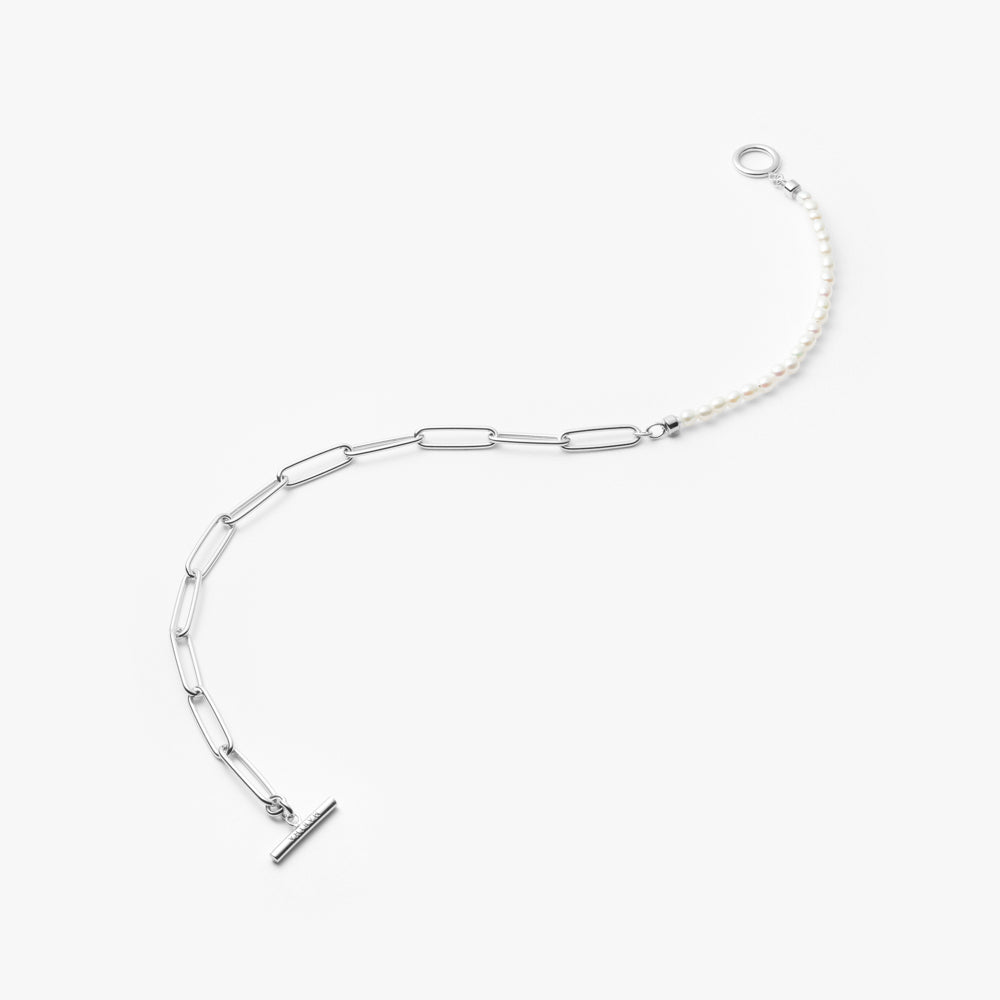 マリハ ブレスレット 月の夢 オーバルパール クリップチェーン