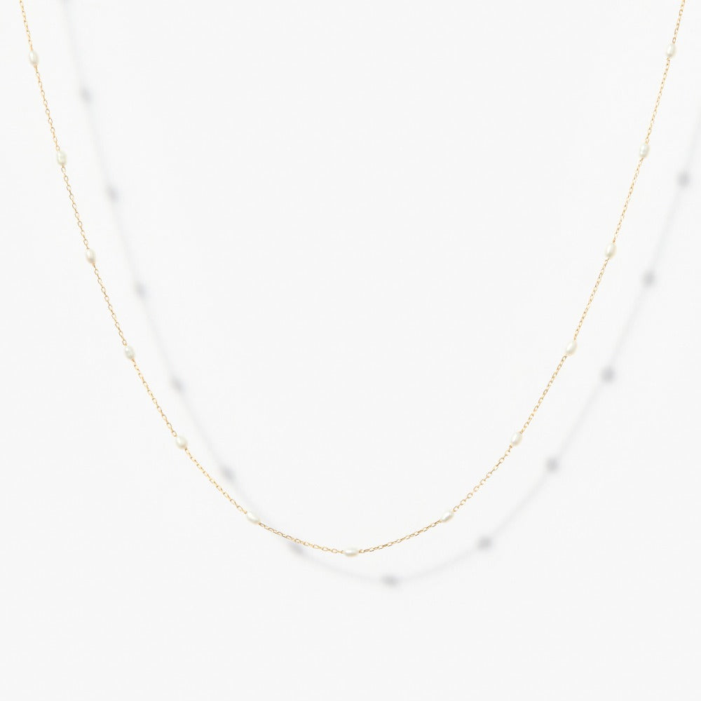 Venus ネックレス ステーション オーバルパール 40cm【K18YG】