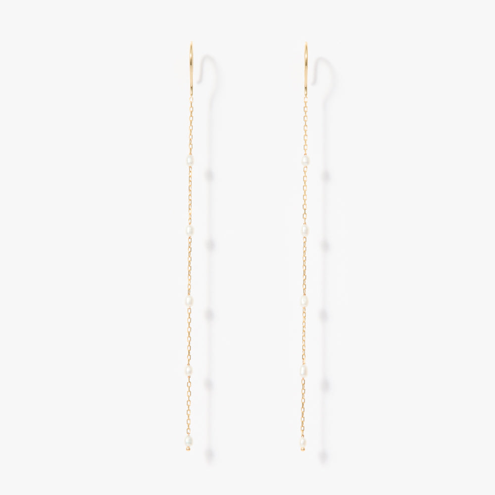 Venus ピアス ステーション オーバルパール 8cm【K18YG】