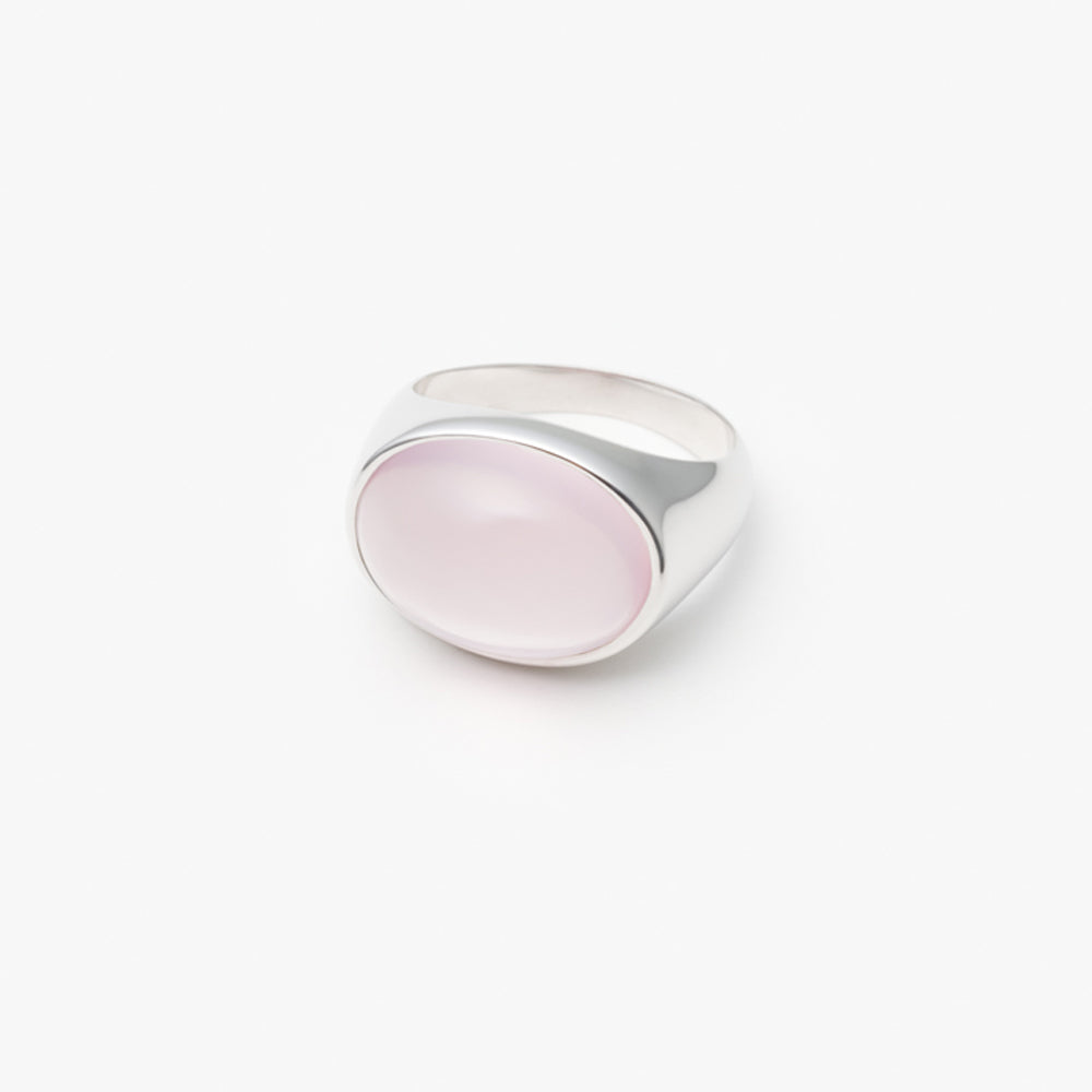 Signature Collection リング オーバル ヨコ M ローズクォーツ【SV925】
