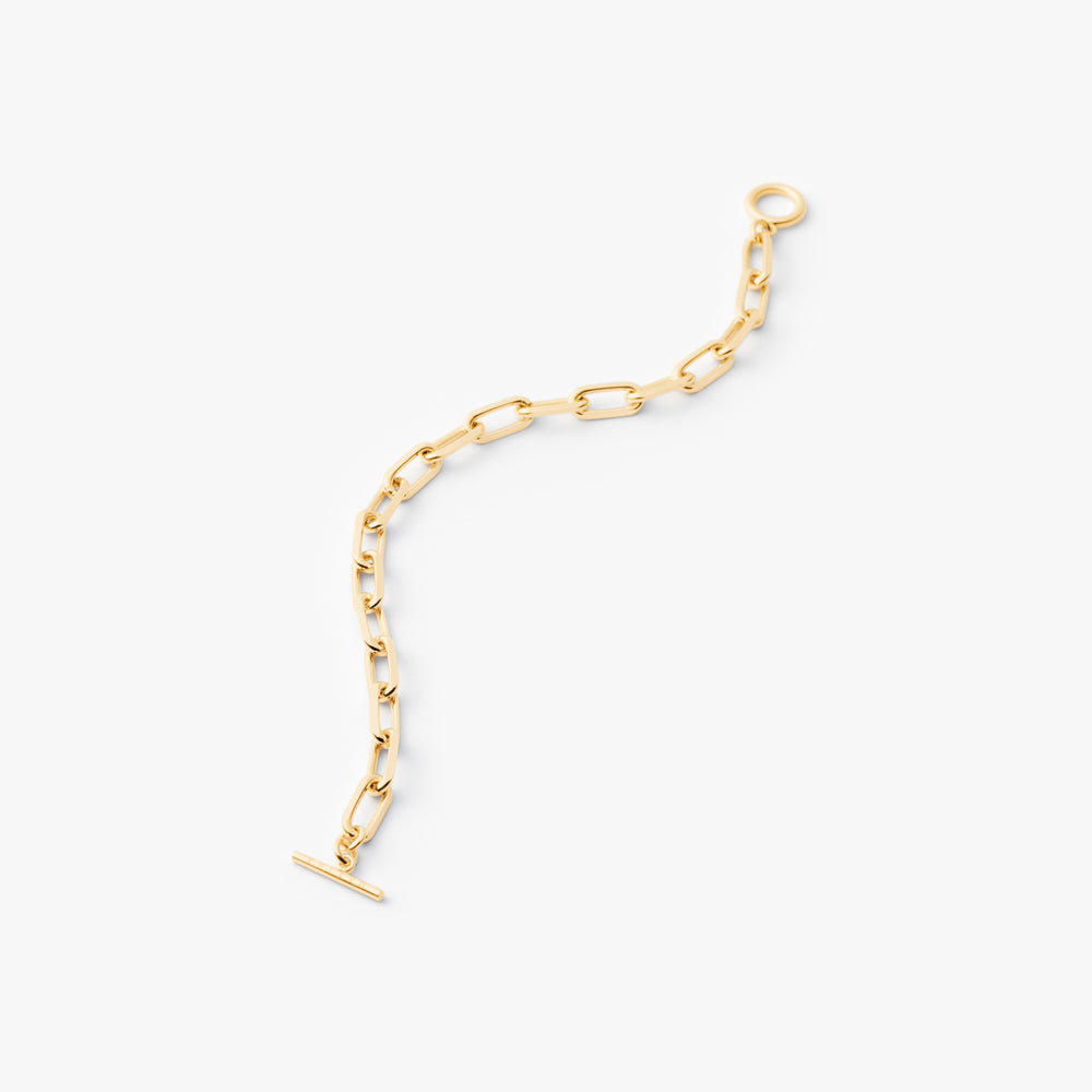 マリハ シルバー ロングレクタングルチェーン ブレスレット(ゴールドカラー)