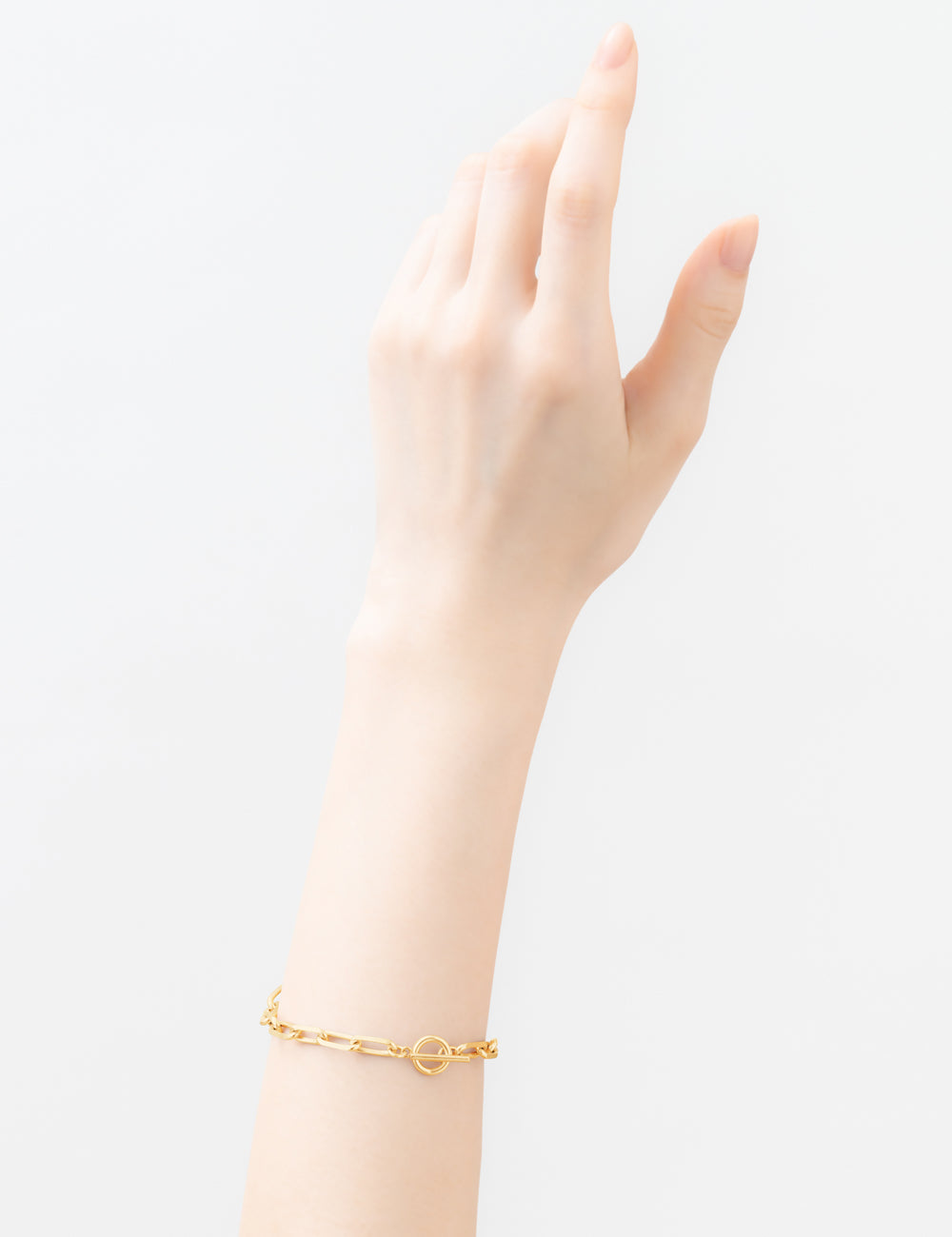 マリハ シルバー ロングレクタングルチェーン ブレスレット(ゴールドカラー)