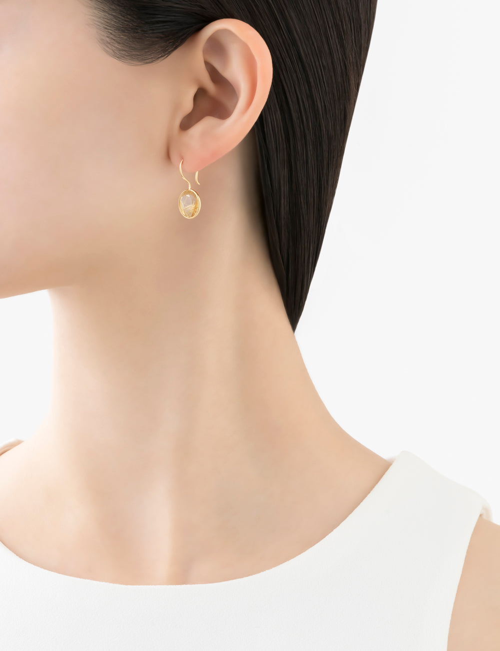 マリハ ピアス Light Dreams ゴールドルチルクオーツ K18 天然石