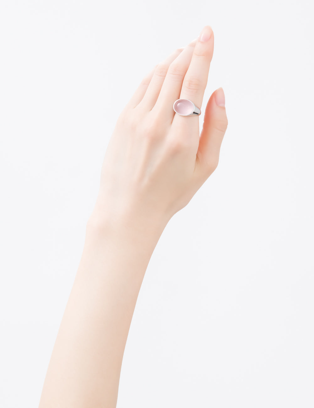 Signature Collection リング オーバル ヨコ M ローズクォーツ【SV925】
