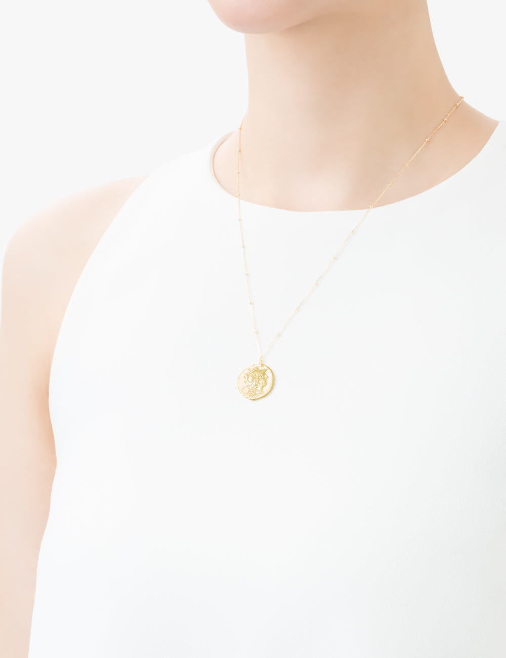 【オーダー商品】Ancient Memories Gold ネックレス Athena/Warriors スタッドチェーン47cm【K18YG】