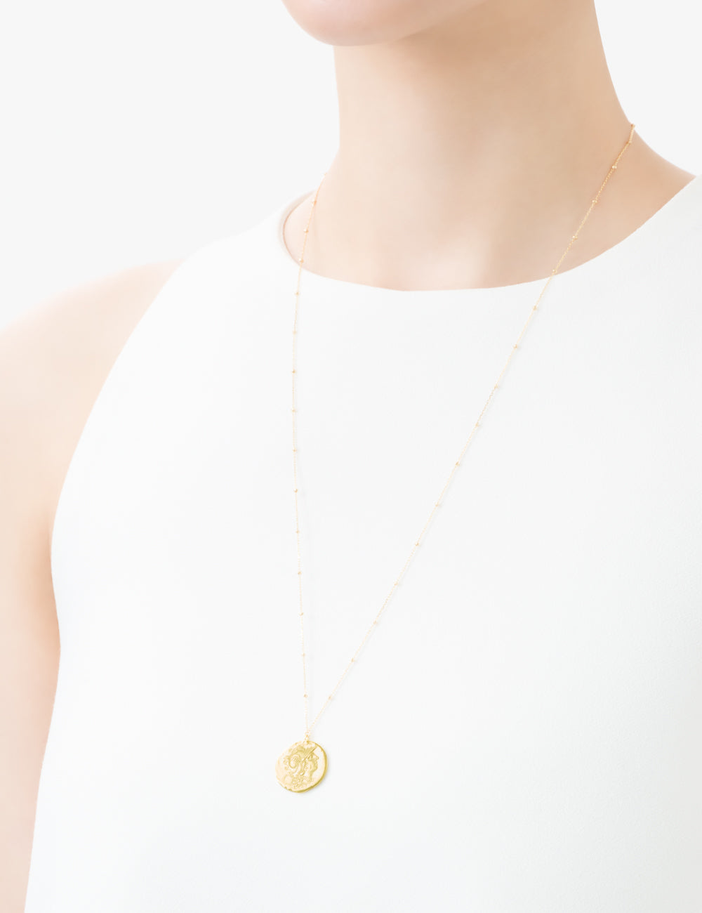 【オーダー商品】<br> Ancient Memories Gold ネックレス <br>Athena/Warriors スタッドチェーン62cm【K18YG】