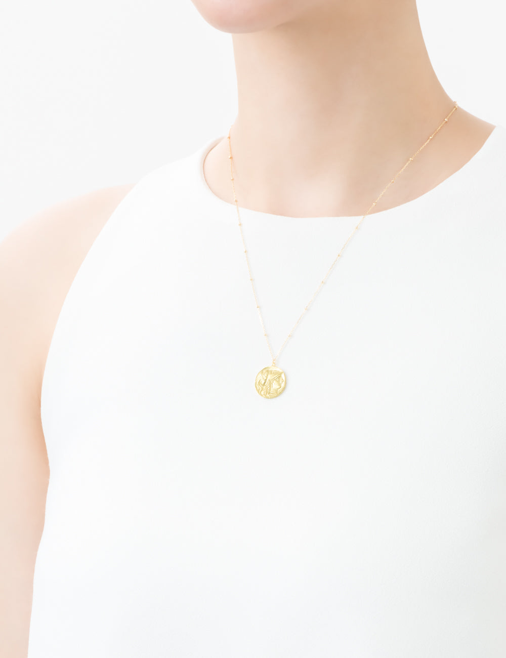 【オーダー商品】Ancient Memories Gold ネックレス Athena/Angel スタッドチェーン47cm【K18YG】