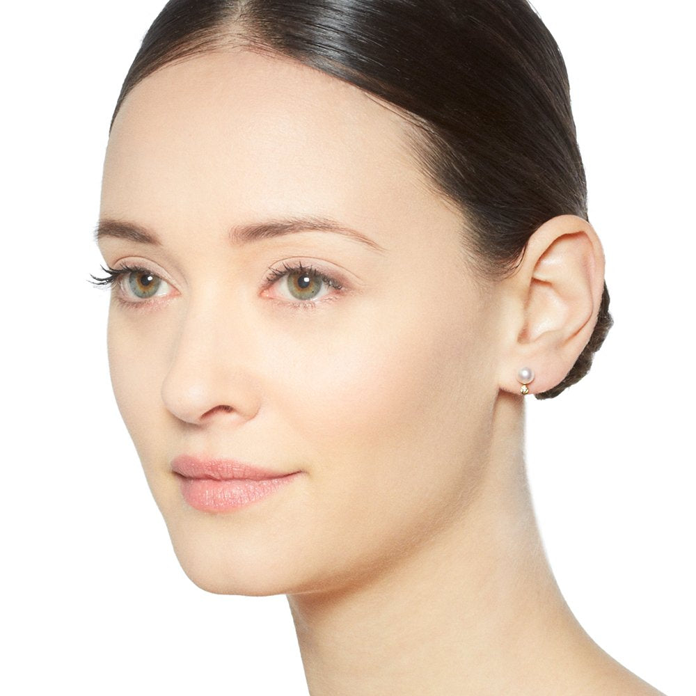 【オンライン限定】月の雫 パール×ダイヤモンド スタッドピアス【K18YG】