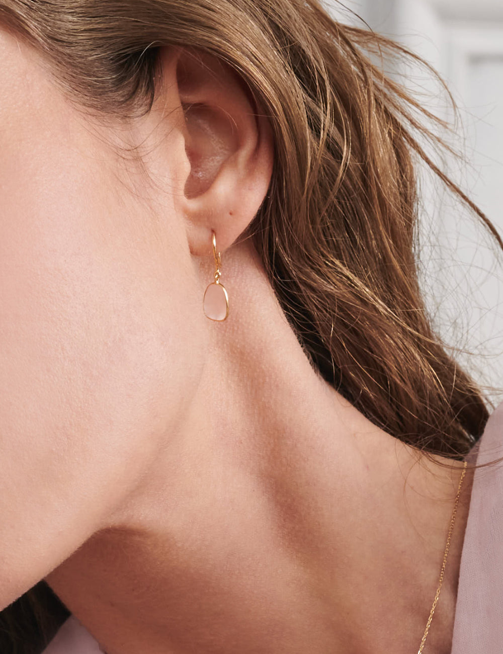 マリハ ピアス 天然石 ローズクォーツ