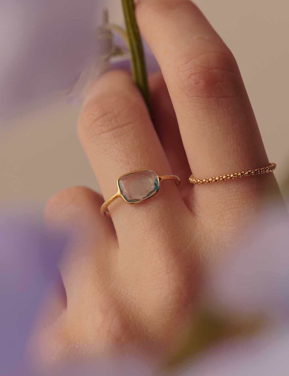 マリハ リング 天然石 スカイブルートパーズ