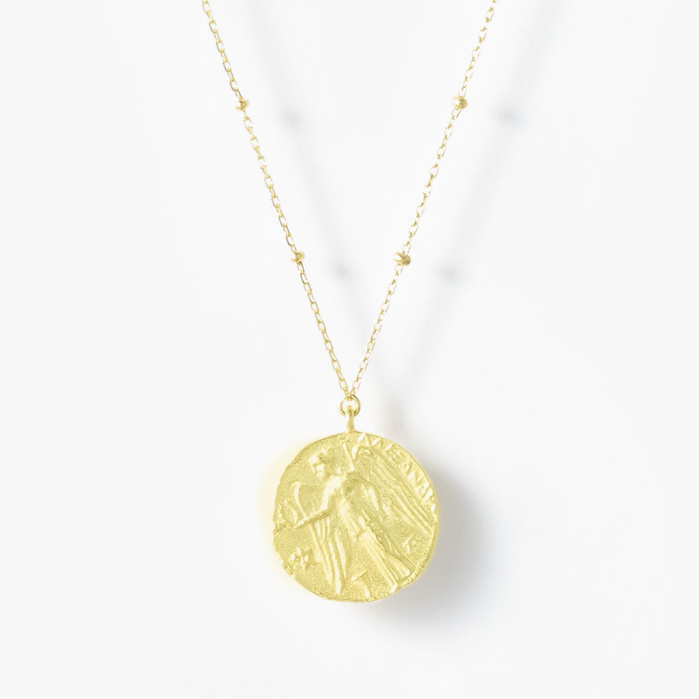 【オーダー商品】Ancient Memories Gold ネックレス Athena/Angel スタッドチェーン47cm【K18YG】