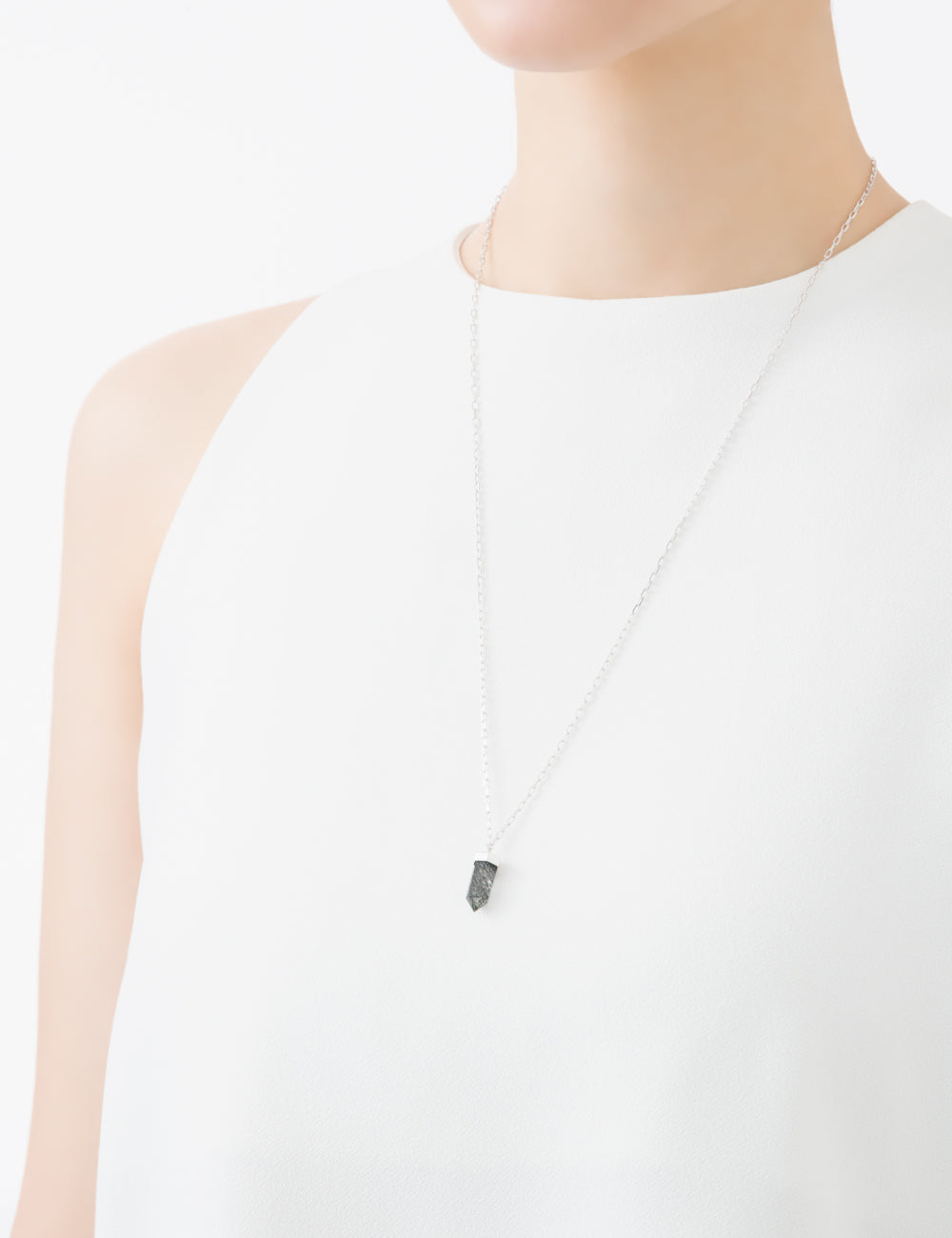 【オンライン限定】Wand ネックレス ブラックルチルクォーツ レクタングルチェーン 60cm【SV925】