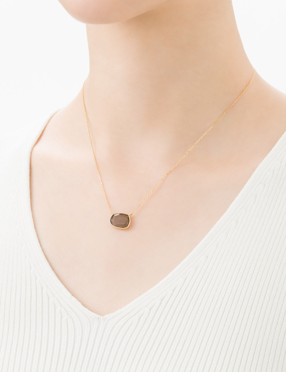 マリハ ネックレス K18 スモーキークォーツ