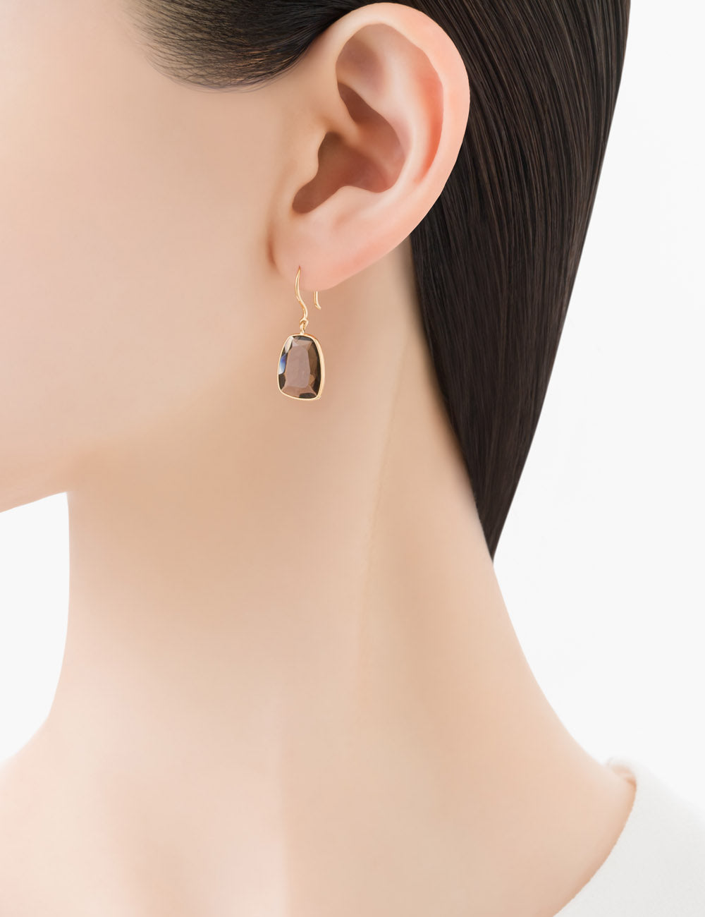 マリハ ピアス 天然石 スモーキークォーツ