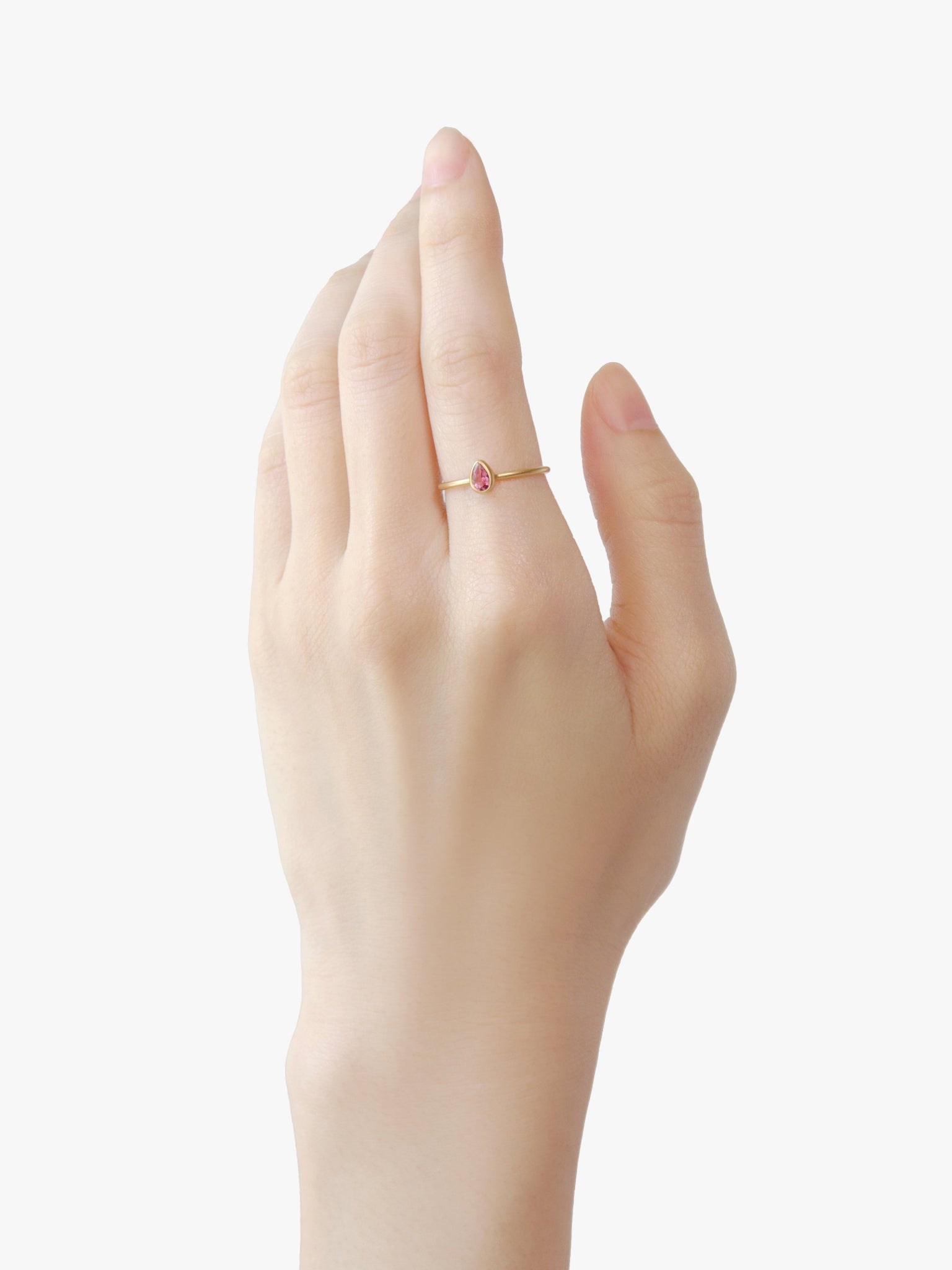 Earth Drops リング ピンクトルマリン (着用感約13号)