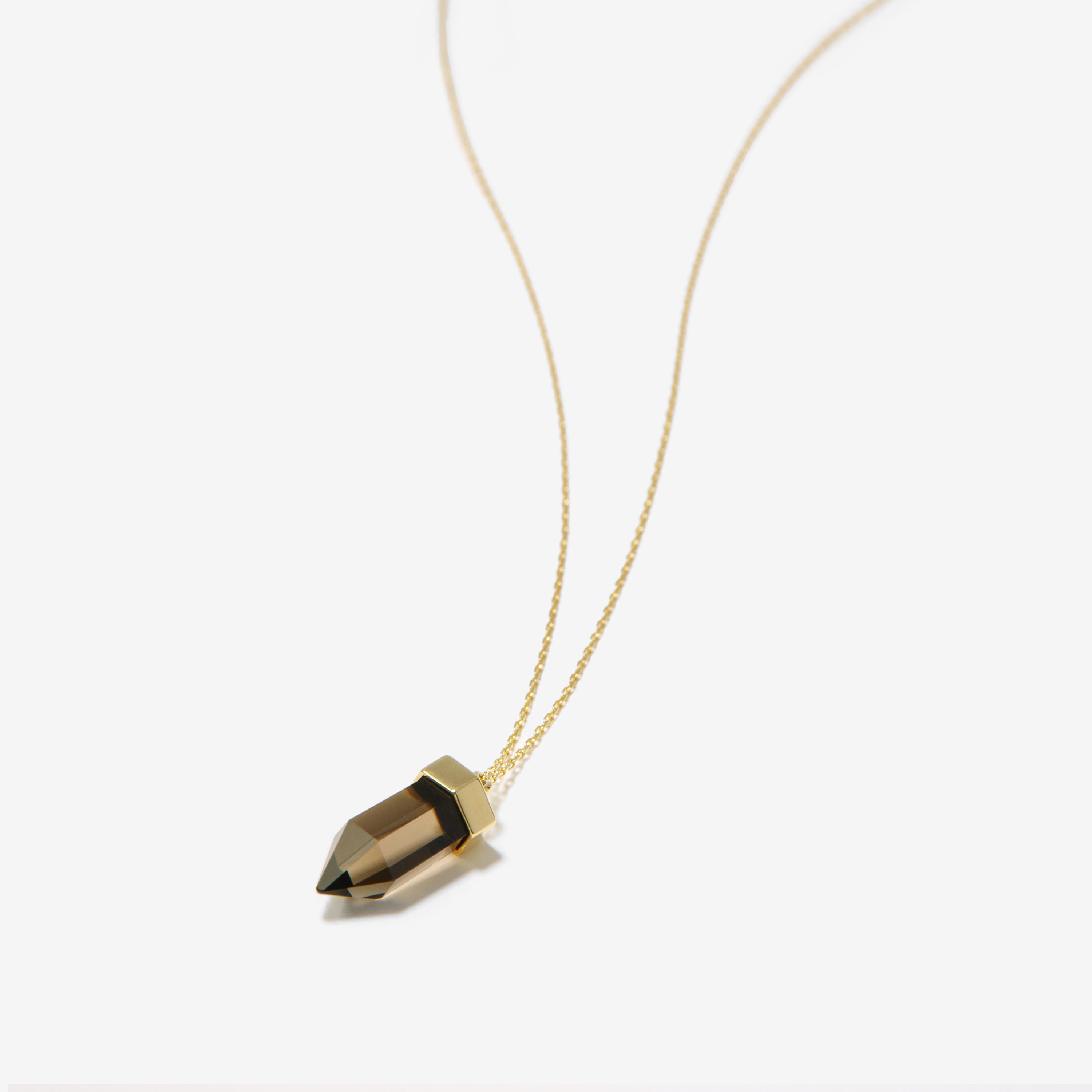 【オンライン限定】Gold Wand ネックレス スモーキークォーツ スモールレクタングルチェーン 60cm【K18YG】