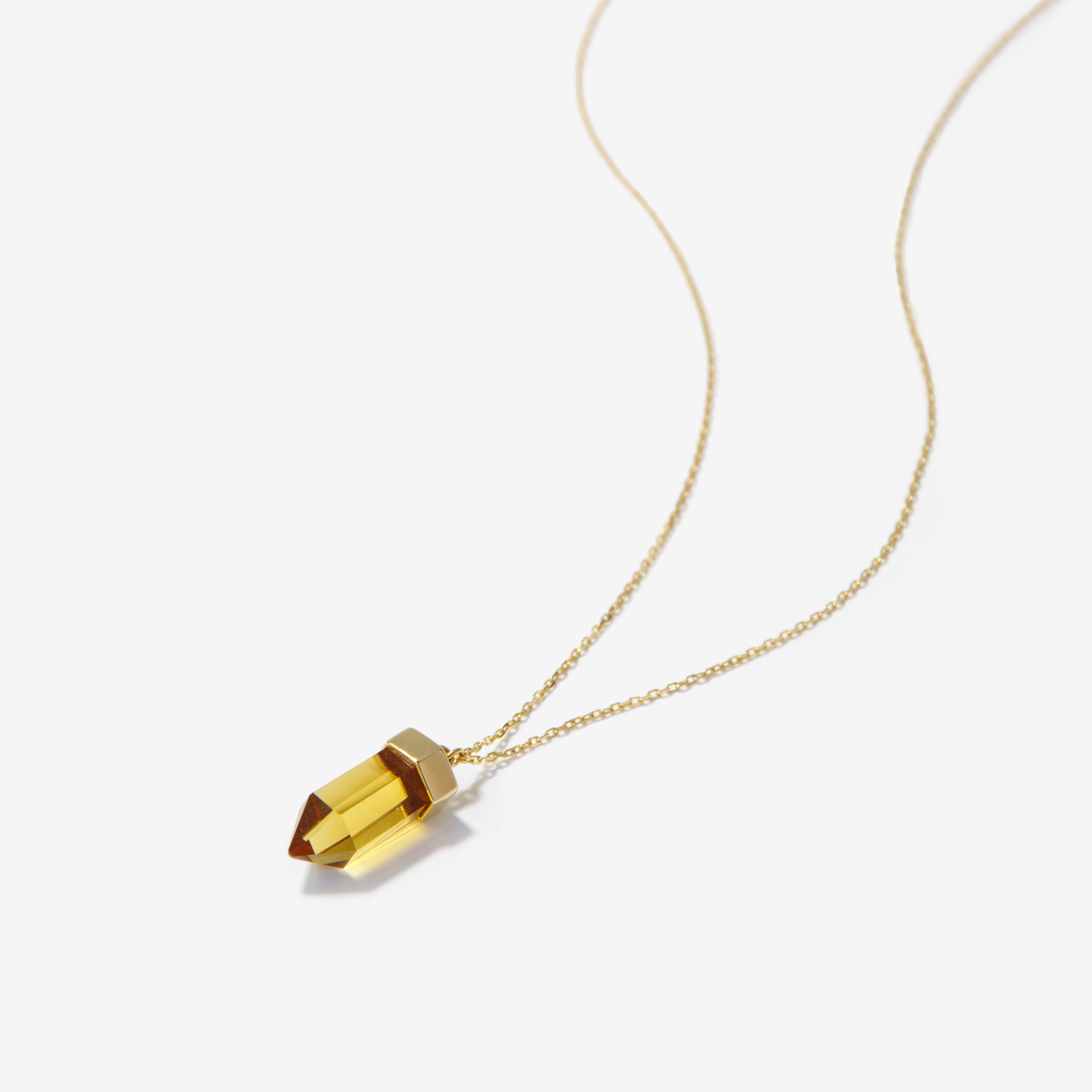 【オンライン限定】Gold Wand ネックレス シトリン スモールレクタングルチェーン 45cm【K18YG】