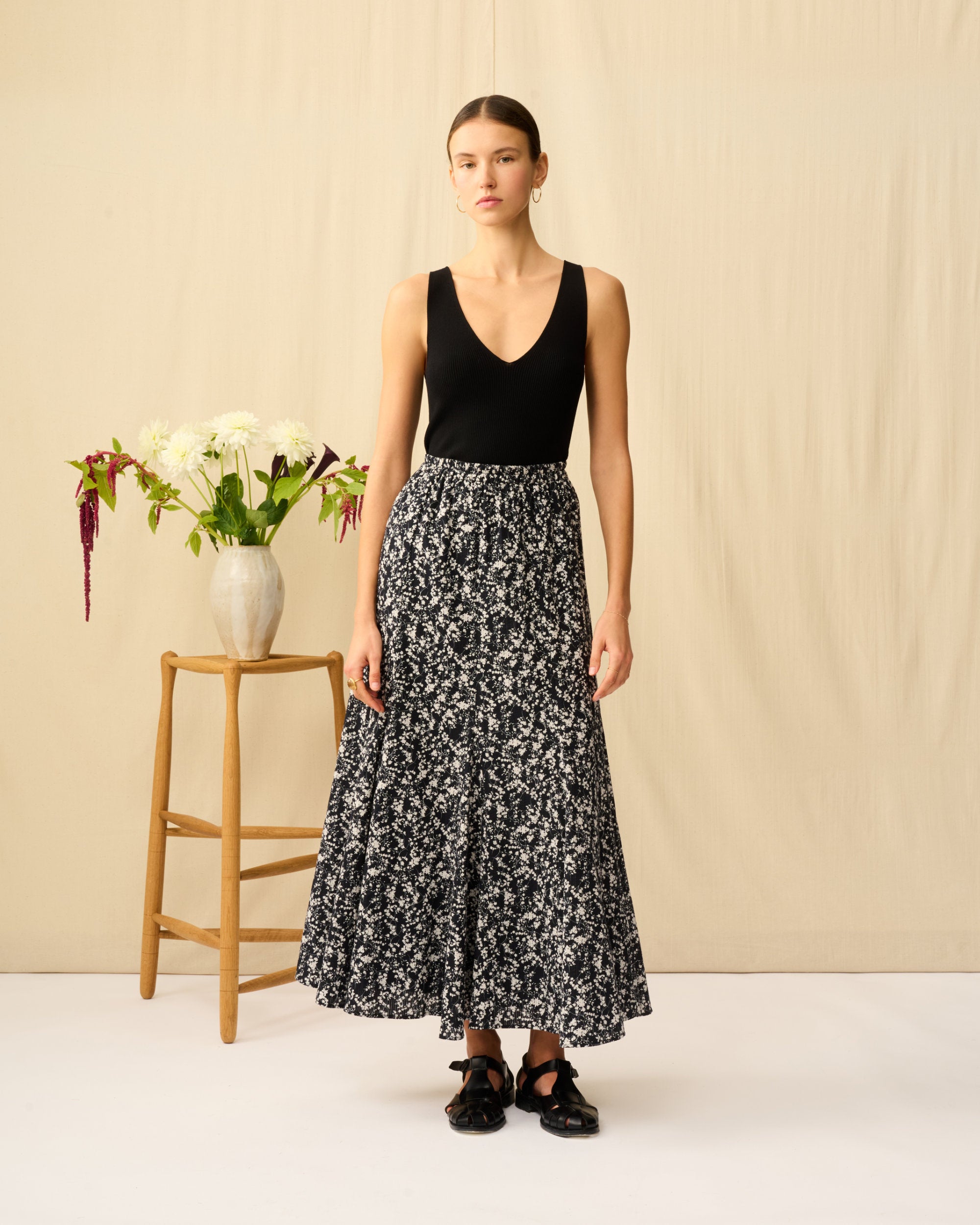 【予約】夢見るマーメードスカート Seersucker Shadow Play/Black