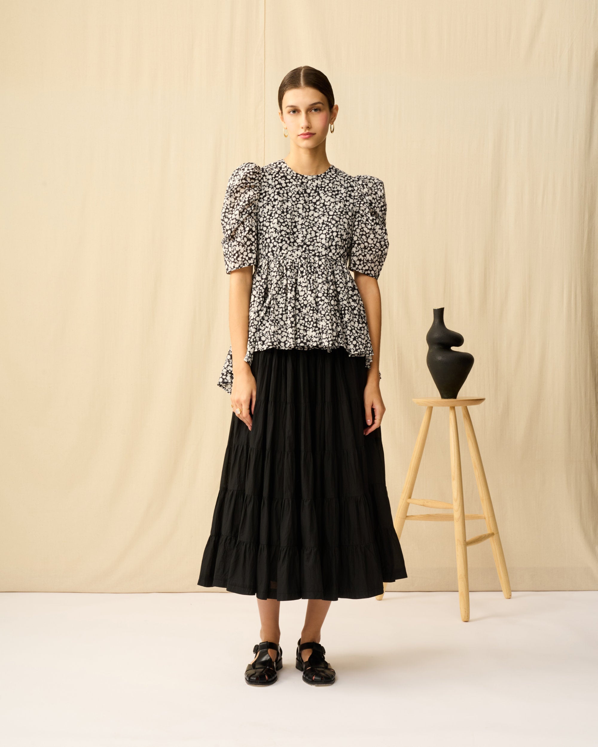 セレナーデのブラウス Dancing Shadows/Black