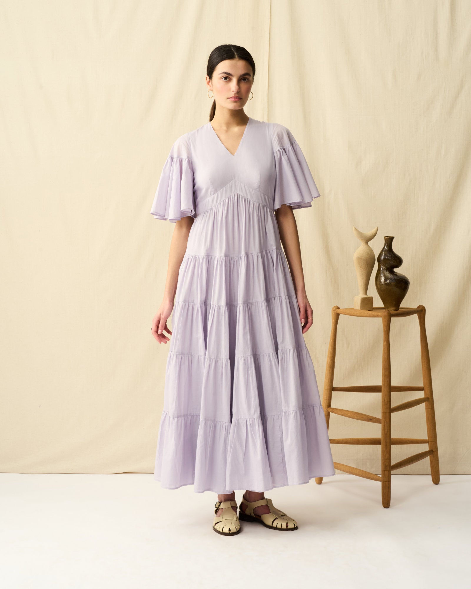 マリハ MARIHA 星明りのドレス ロングワンピース 長袖 36 パープル MARIHA(マリハ) リゾートドレス ワンピース 春の夢のドレス Spring Violet