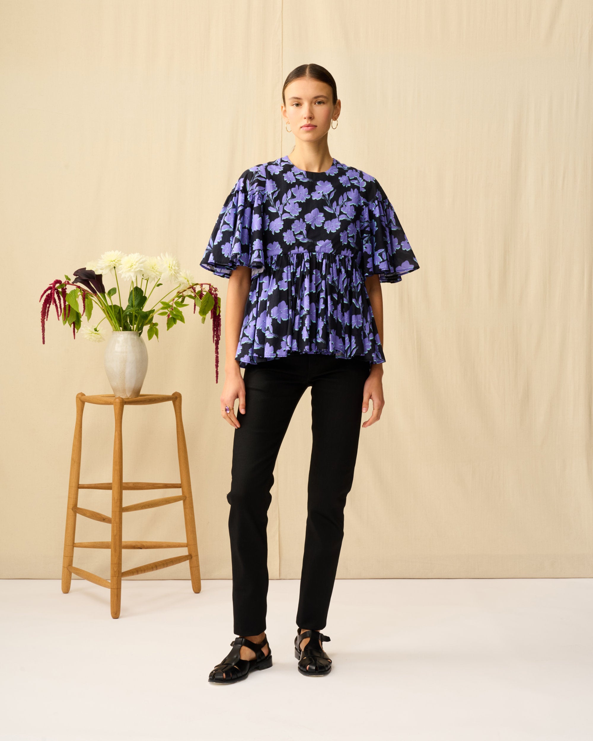 【予約】フリージアのブラウス Evening Bloom/Black