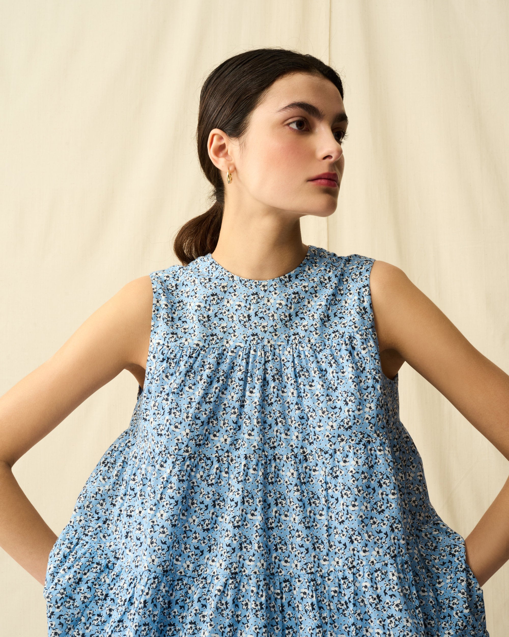 ミューズのブラウス Paradise Bloom/Blue