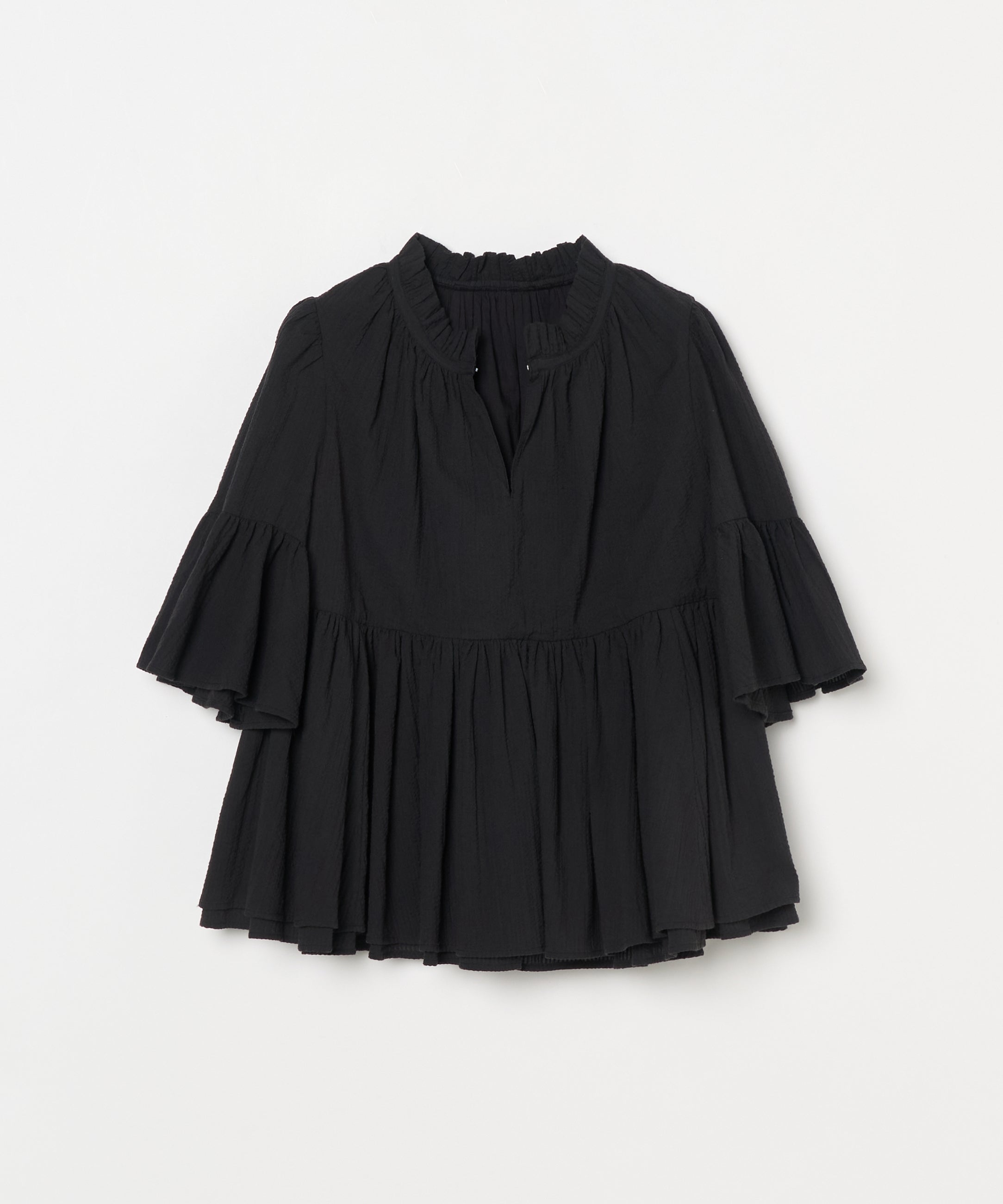 星明りのブラウス Seersucker Onyx