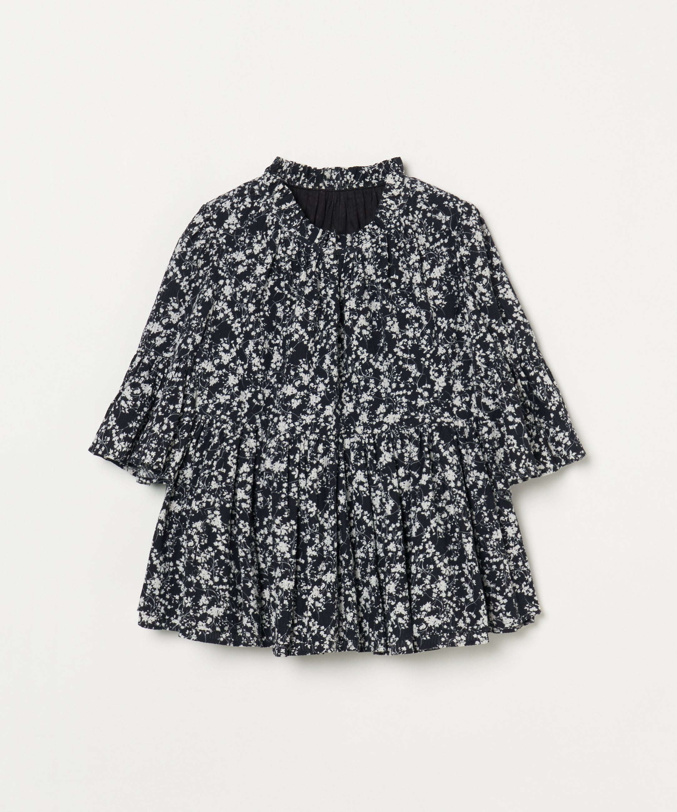 【予約】星明りのブラウス Seersucker Shadow Play/Black