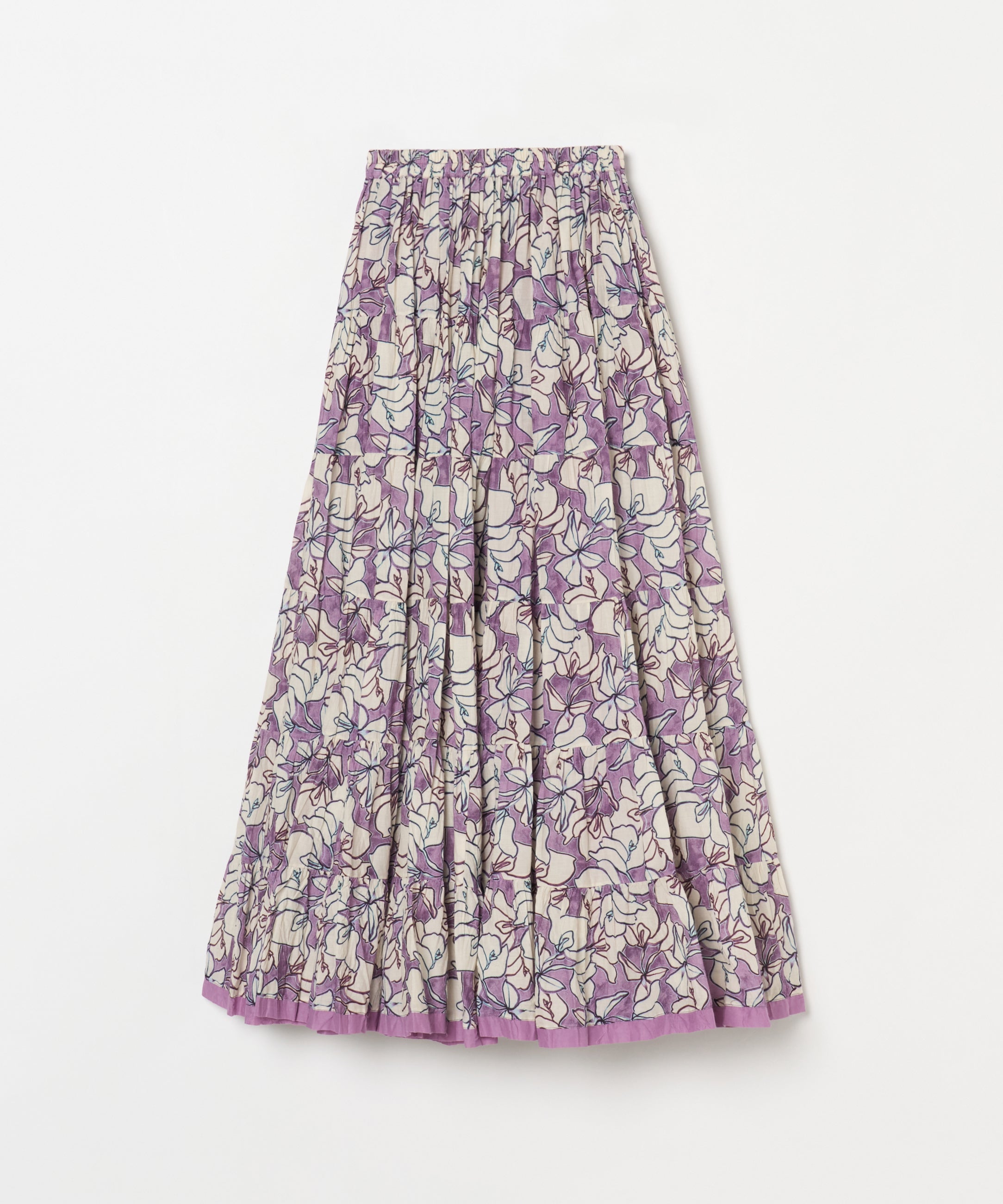 【予約】草原の虹のスカート Flower Poem/Purple