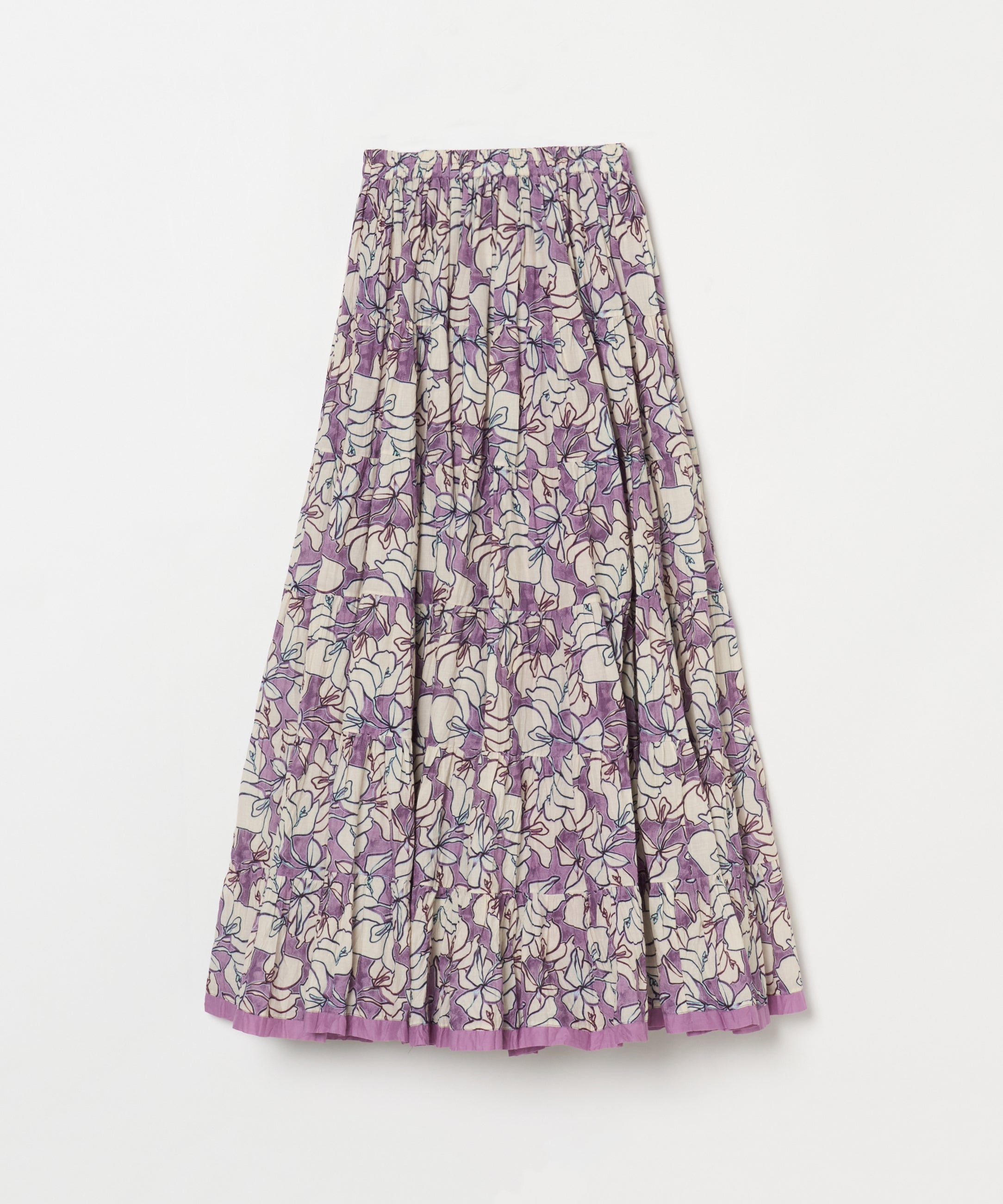 【予約】草原の虹のスカート Flower Poem/Purple