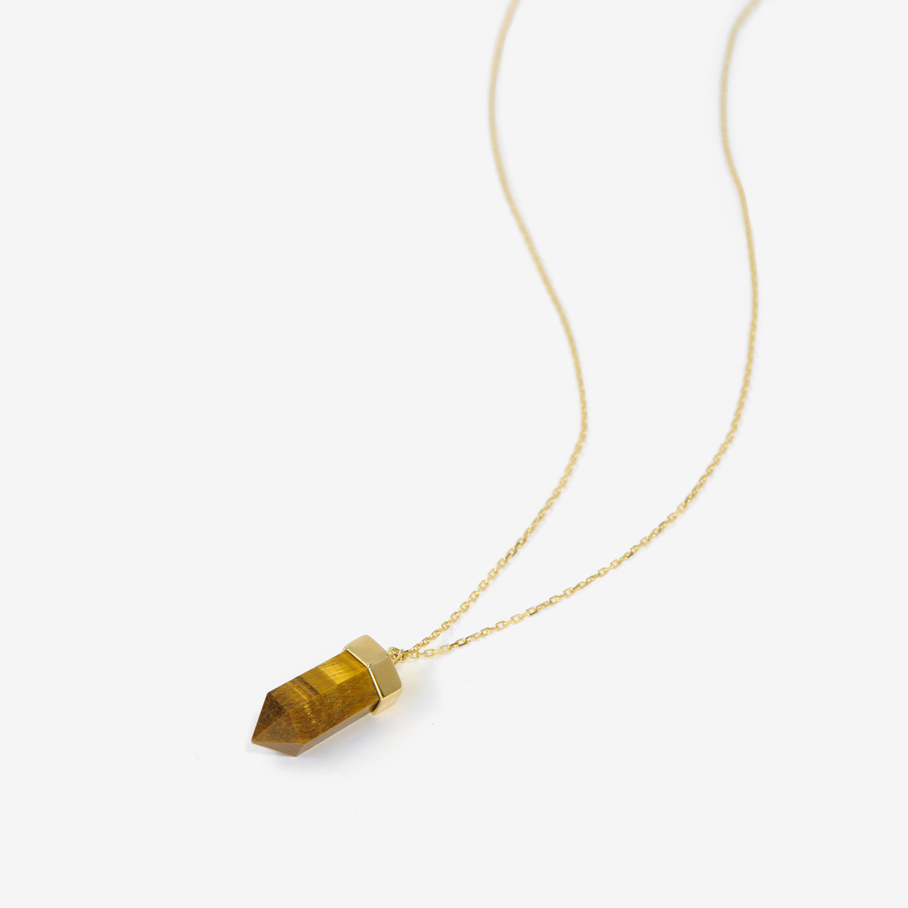 【オンライン限定】Gold Wand ネックレス タイガーアイ スモールレクタングルチェーン 60cm【K18YG】
