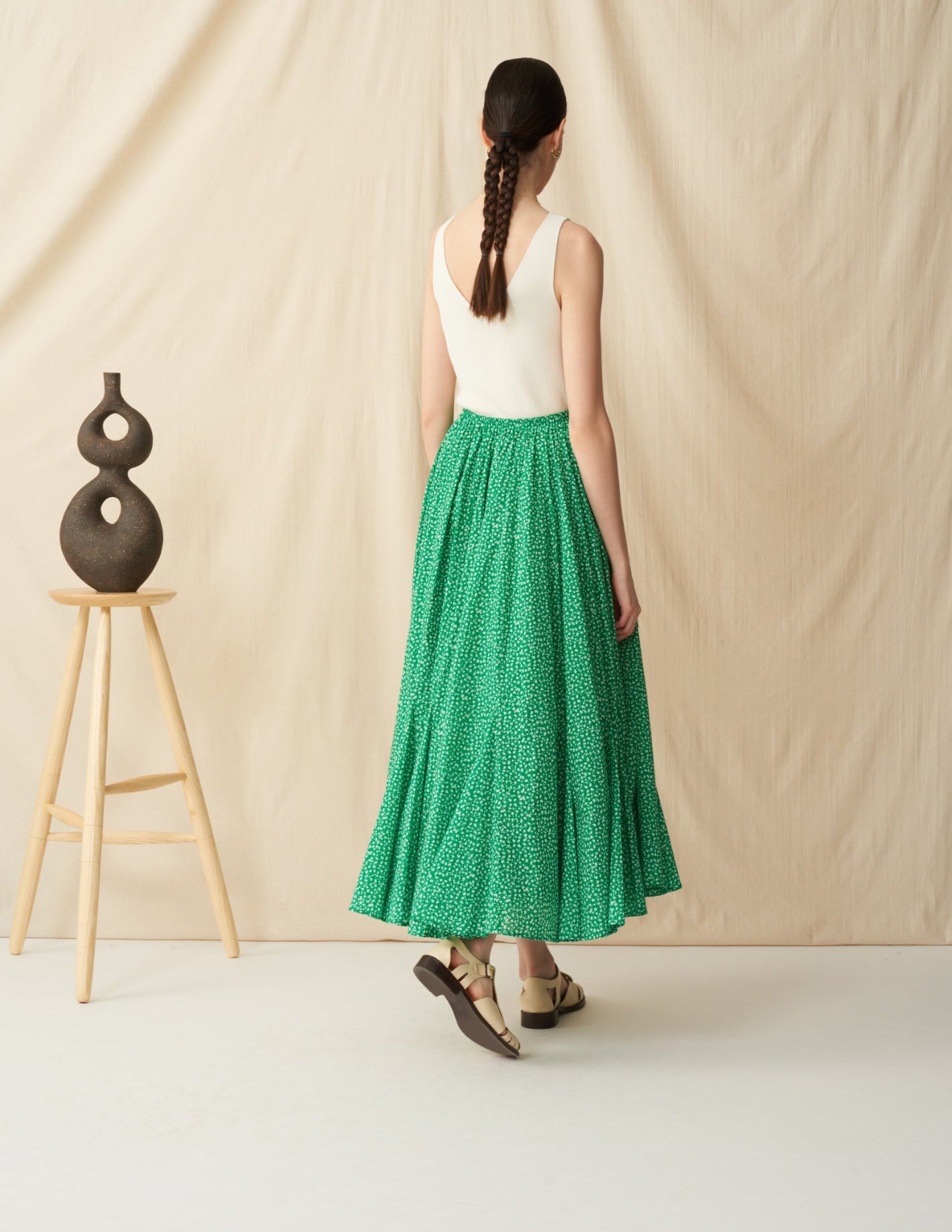 月影のスカート <br>Baby Daisies/Green