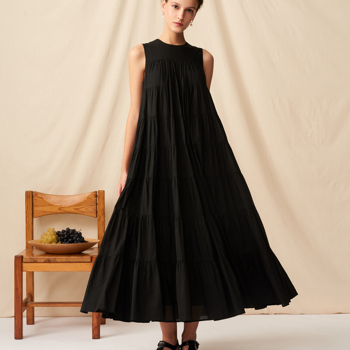 マリハ 夏の月影のドレス ワンピース ロング ノースリーブ Vネック 36  