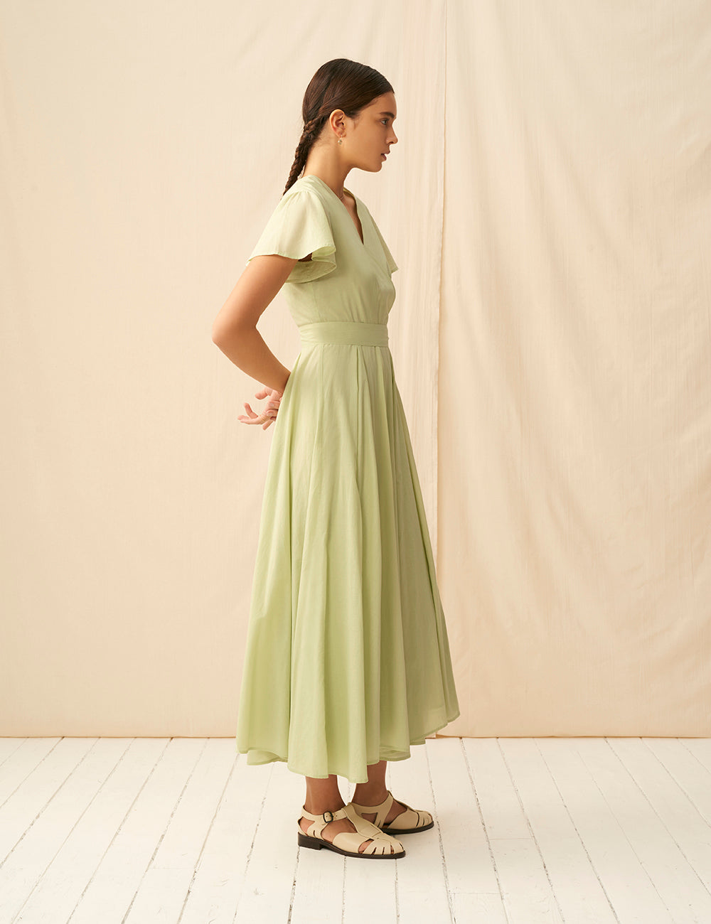 【予約】マドモアゼルのドレス(半袖) , Lime