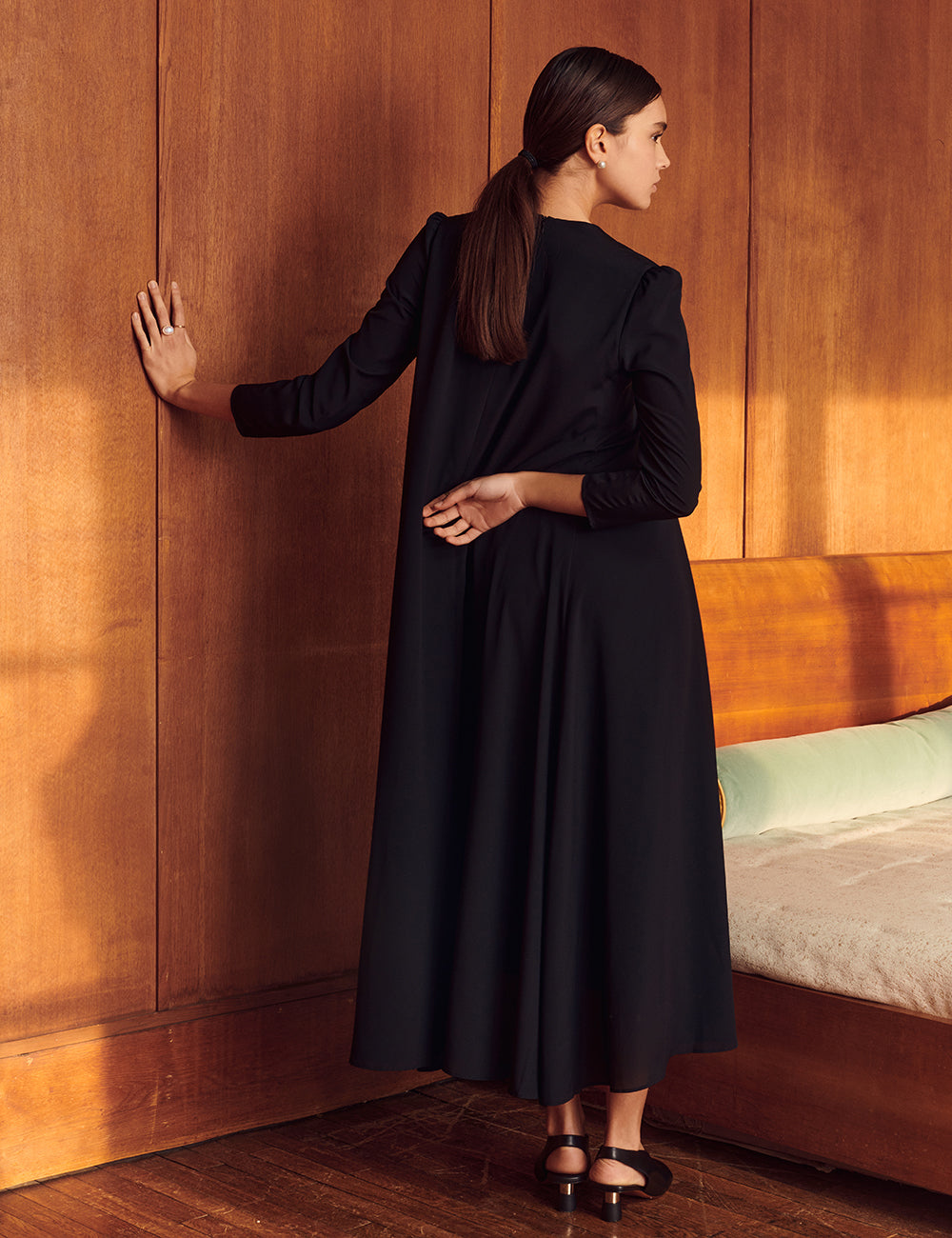 マリハ ワンピース 星影のドレス(長袖) Black シティードレス