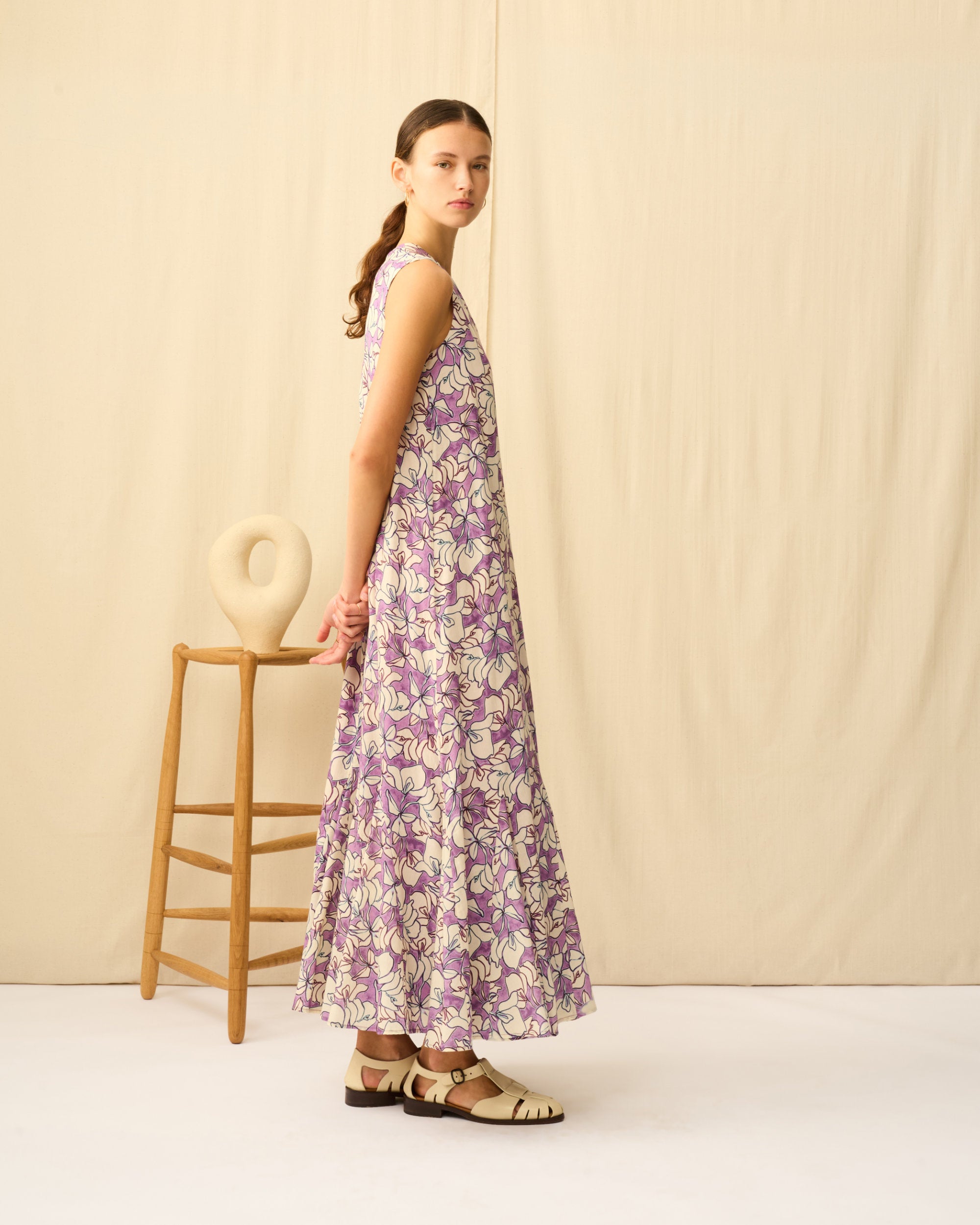 【予約】夏の月影のドレス Flower Poem/Purple