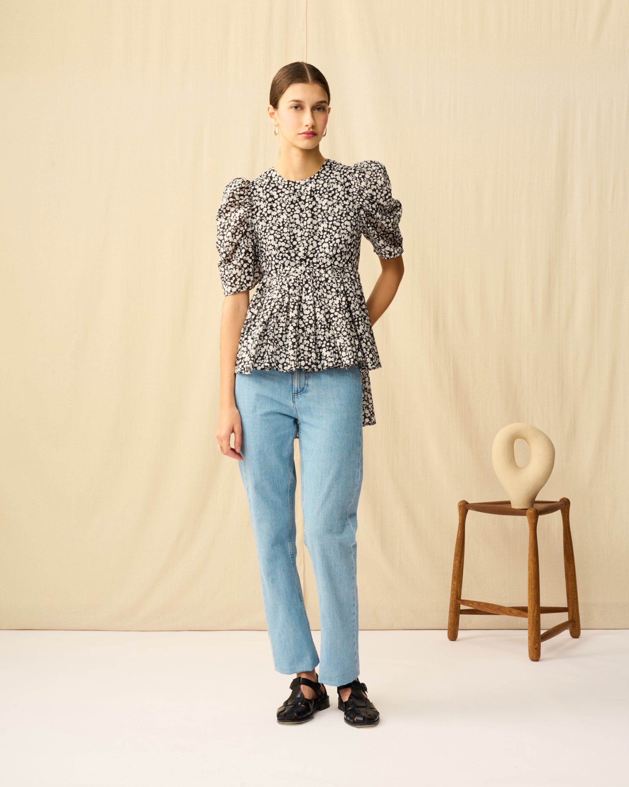 セレナーデのブラウス Dancing Shadows/Black