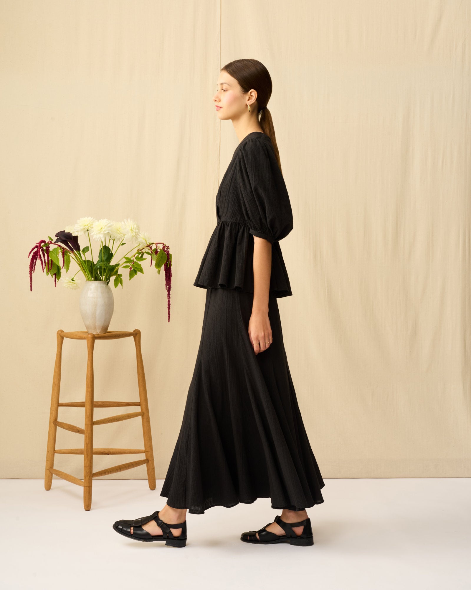 マドモアゼルのブラウス Seersucker Onyx