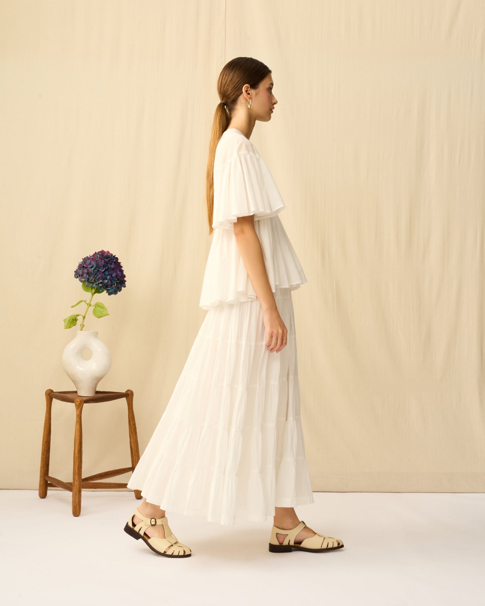 MARIHA(マリハ) リゾートドレス 草原の虹のスカート White Chalcedony